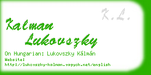 kalman lukovszky business card