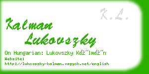 kalman lukovszky business card